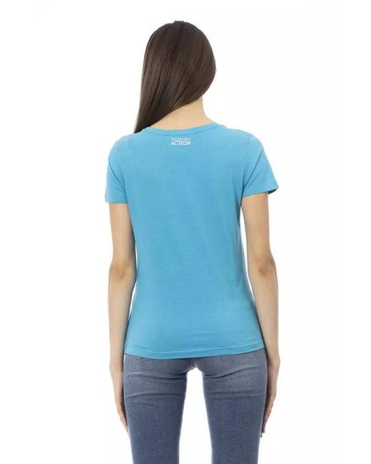 TRUSSARDI ACTION Light Blue Cotton T