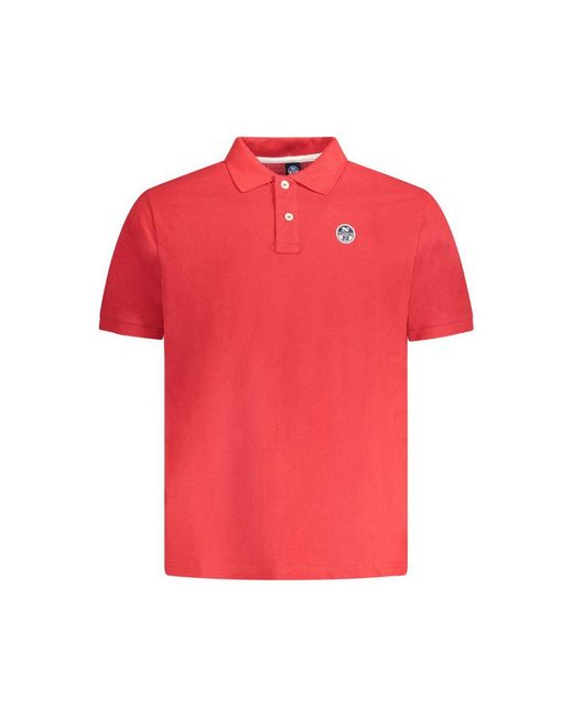North Sails Red Cotton Polo Shirt for men