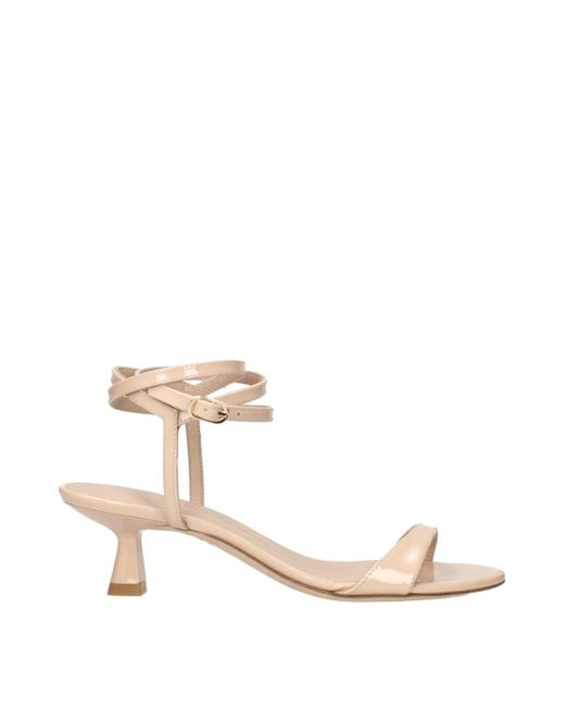 Stuart Weitzman Pink Beige Leather Stiletto Heels Sandals
