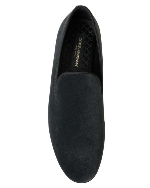 Dolce & Gabbana Velvet Loafers Formal Shoes in Black for Men | Lyst