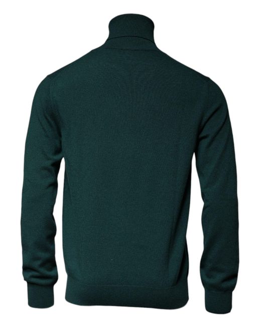 Dolce & Gabbana Green Cashmere Turtleneck Men Pullover Sweater for men