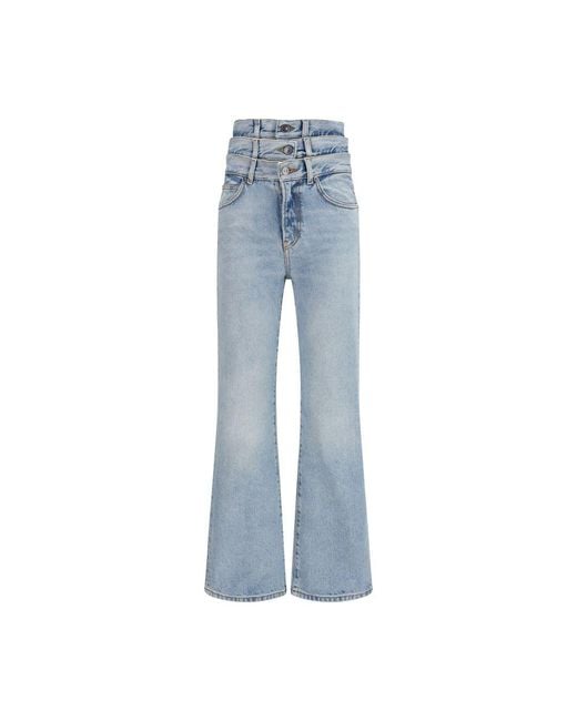 Fiorucci Blue Cotton Flared Jeans