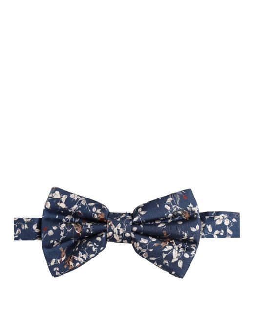 Dolce & Gabbana Men Navy Blue Floral Adjustable Neck Papillon Bow Tie for men
