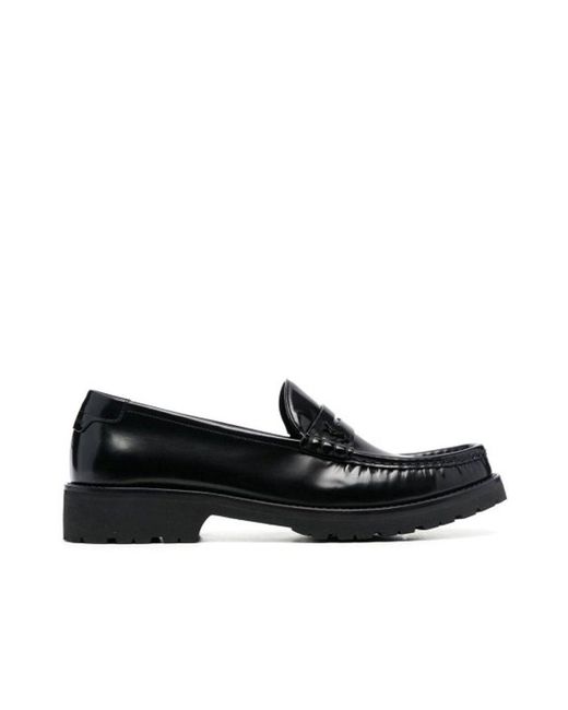 Saint Laurent Black Oxford Leather Loafers for men
