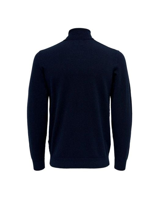 Only & Sons Blue Polyester Turtleneck for men