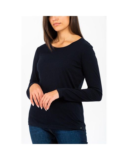 Gas Blue Cotton Long Sleeve T