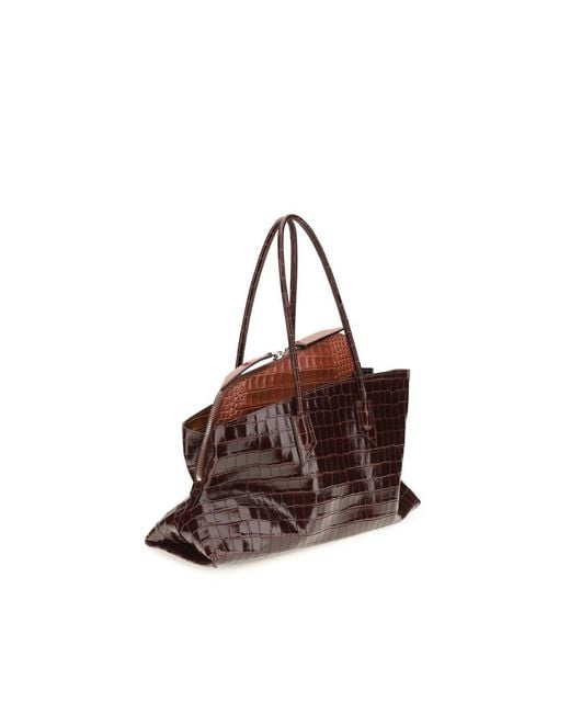 The Attico Brown Bordeaux Calf Leather Bos Taurus Shoulder Bag