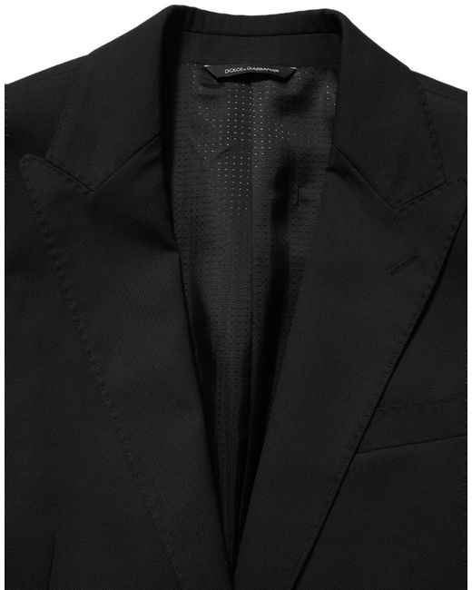 Dolce & Gabbana Black Polyester Single Breasted Blazer Jacket for men