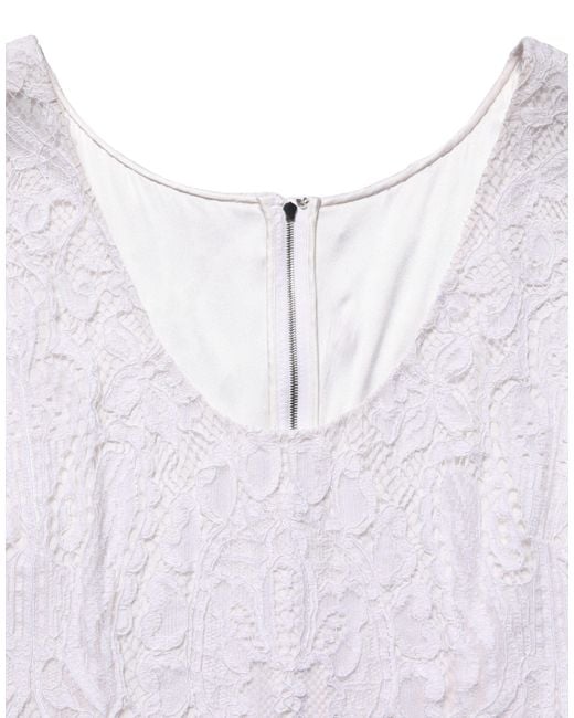 Dolce & Gabbana Purple White Floral Lace Sleeveless Midi Dress