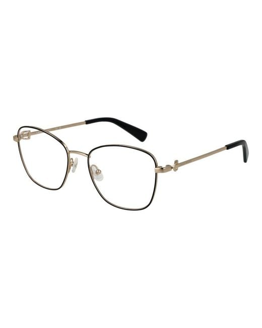 Longchamp Brown Black Metal Glasses (frames)