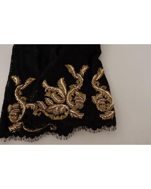 Dolce & Gabbana Black Lace Gold Baroque Special Piece Shorts