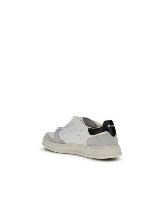 Premiata White Calf Leather Bos Taurus Low Top Sneakers for men