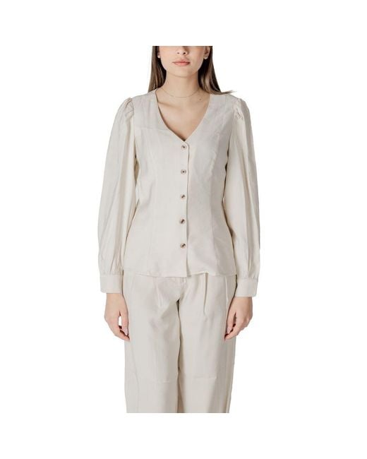 VILA CLOTHES Gray Viscose Top