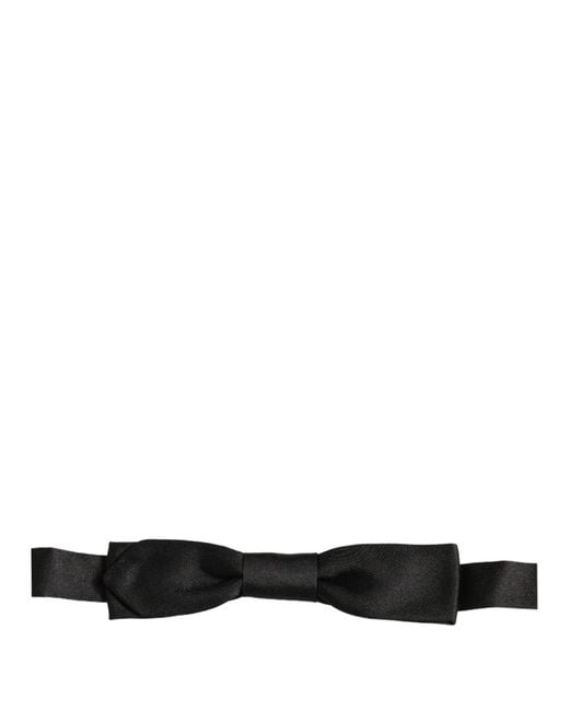 Dolce & Gabbana Men Black 100% Silk Adjustable Neck Papillon Bow Tie for men