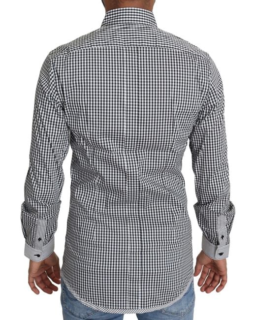 Dolce & Gabbana Blue Checkered Casual Shirt for men
