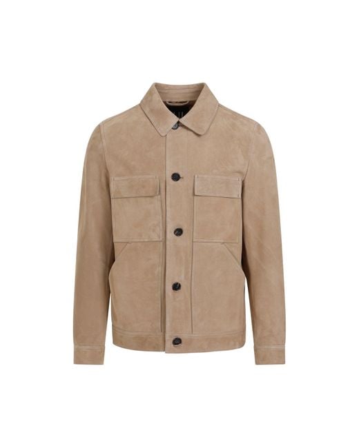 Dunhill Fawn Suede Tailored Leather Jacket in Natural for Men | Lyst
