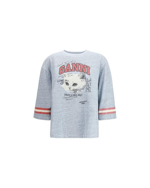 Ganni Blue T-Shirts