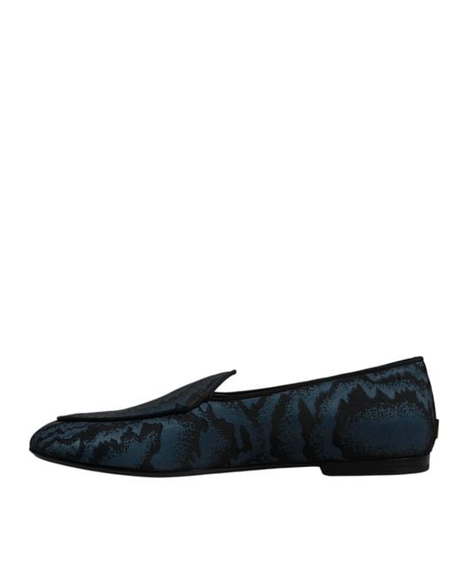 Dolce & Gabbana Black Flats Loafers Dress Shoes for men