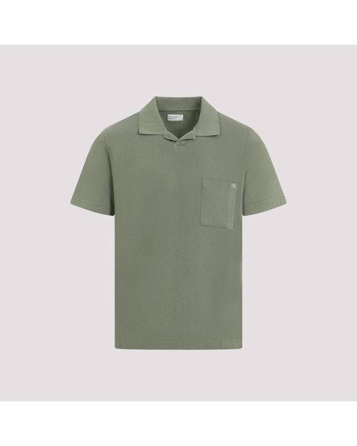Universal Works Green Navy Cotton Vacation Polo for men