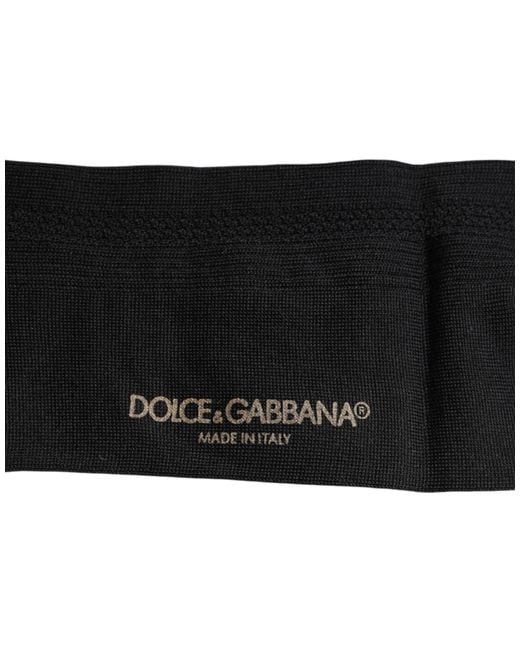 Dolce & Gabbana Black Stretch Logo Mid Calf Men Socks for men