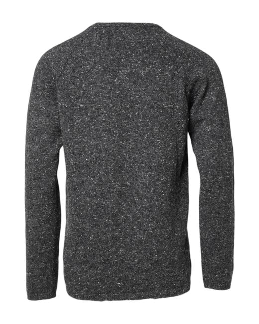 Dolce & Gabbana Gray Wool Knitted Round Neck Pullover Sweater for men
