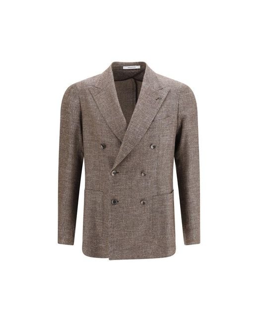 Tagliatore Gray Brown Wool Oves Aries Blazer for men