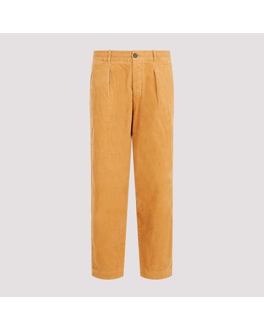 Universal Works Orange Corn Pleated Cotton Track Pants for men