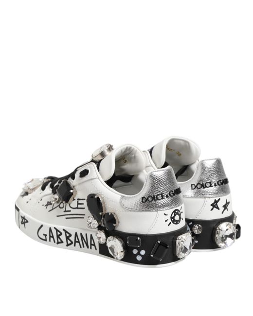 Dolce & Gabbana White Custom 2Zero Graffiti Sneakers