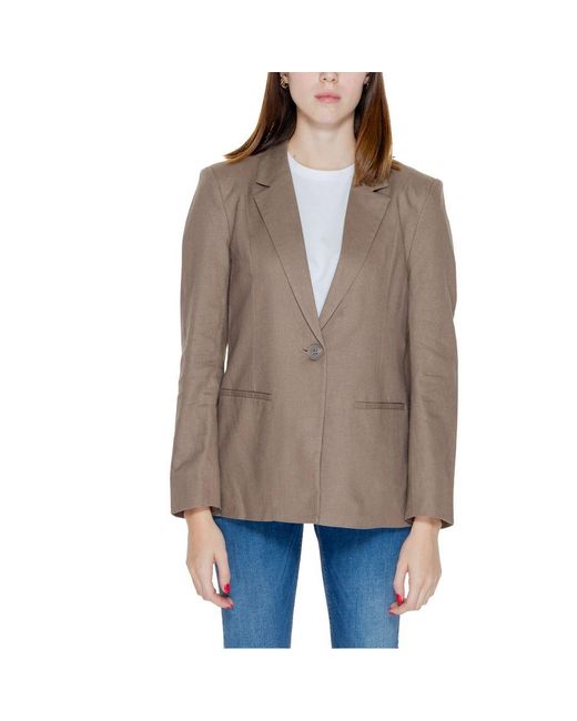 ONLY Brown Linen Suits & Blazer