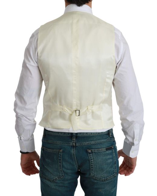 Dolce & Gabbana Blue Waistcoat Formal Wool Vest for men