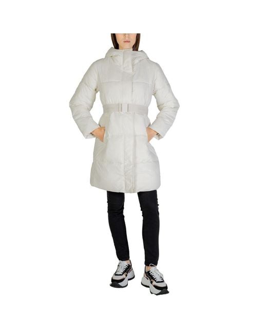 Calvin Klein Gray Cream Nylon Jackets & Coat