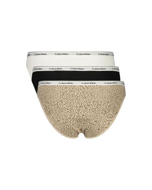 Calvin Klein White Black Cotton 's Bikini