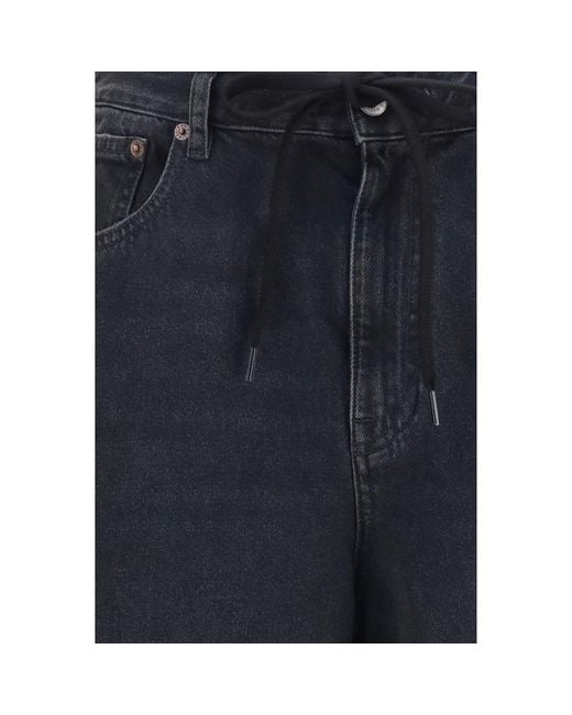MM6 by Maison Margiela Blue Black Cotton Relaxed Fit Jeans