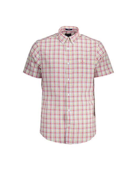 Gant Pink Ele Short Sleeve Shirt for men