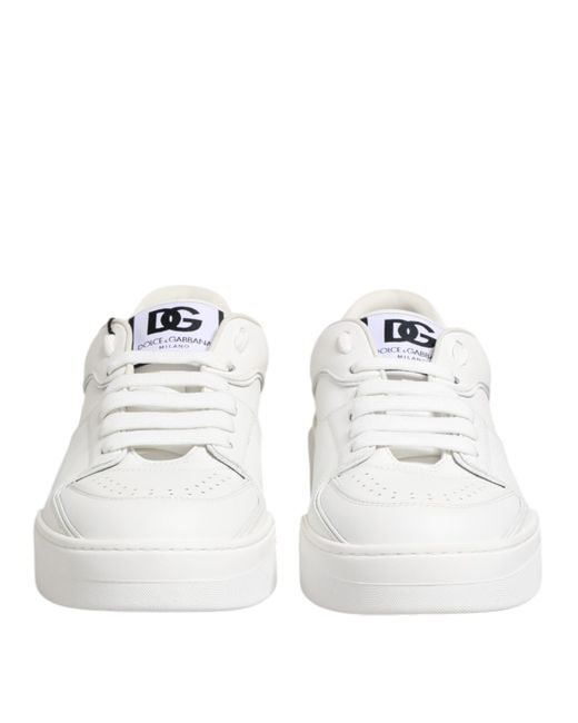 Dolce & Gabbana White Miami Leather Low Top Sneakers Shoes for men