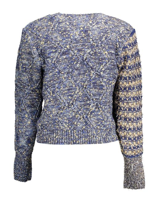 Desigual Blue Eclectic Contrast Detail Sweater