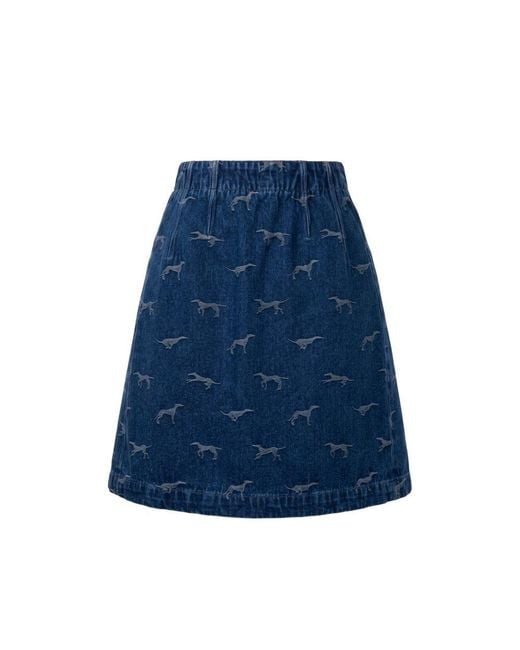Trussardi Blue Cotton Skirt