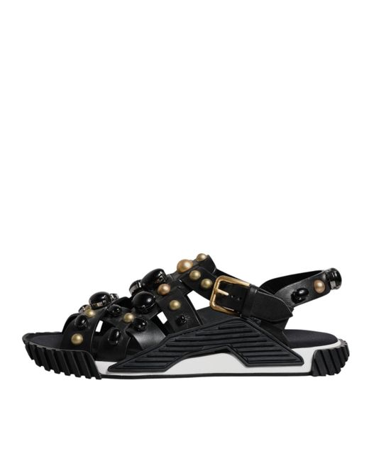 Dolce & Gabbana Black Flat Sandals for men