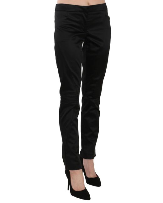 Exte Black Mid Waist Skinny Dress Formal Trousers Pants