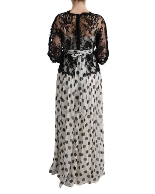 Dolce & Gabbana Black Polka Dotted Floral Dress