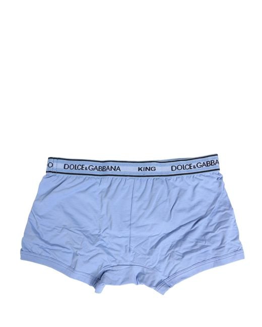 Dolce & Gabbana Light Blue Cotton Men Regular Boxer Underwear for men