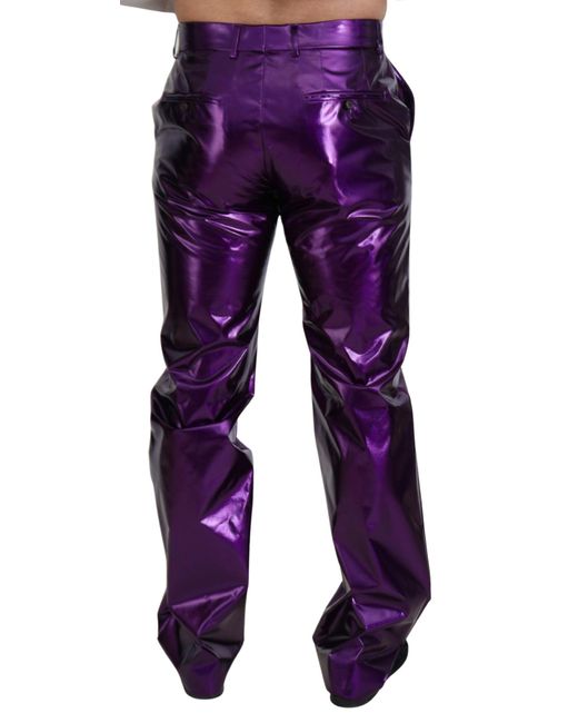 Dolce & Gabbana Purple Metallic Trousers Pt0118 for men