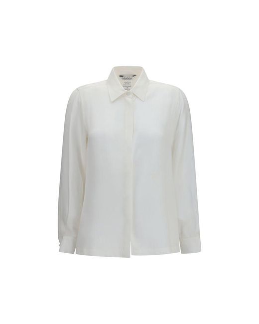 Max Mara White Silk Dress Shirt
