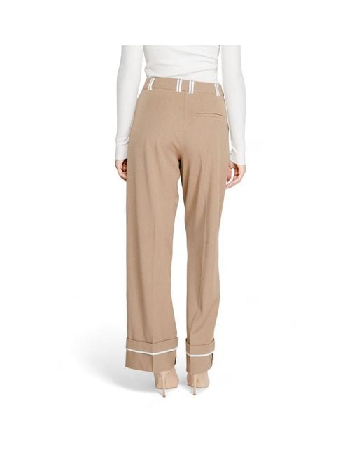 ONLY Natural Brown Recycled Polyester Casual Pants