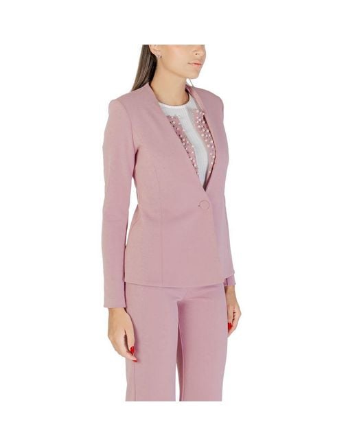 Rinascimento Pink Multicolor Polyester Blazer