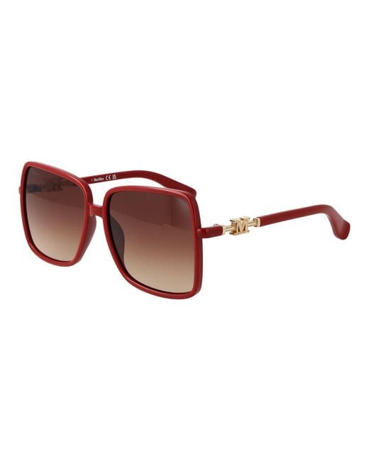Max Mara Red Multicolor Plastic Sunglasses