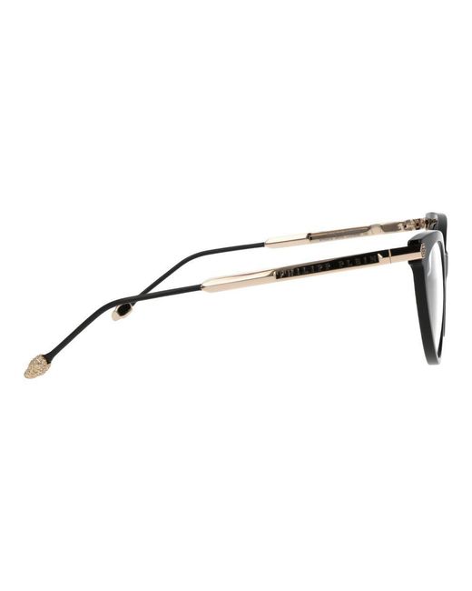 Philipp Plein Metallic Black Cellulose Acetate Glasses (frames) for men