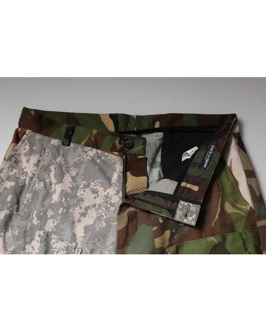 Dolce & Gabbana Multicolor Patchwork Camouflage Cargo Pants for men