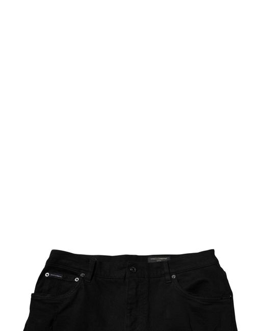 Dolce & Gabbana Black Slim Fit Distressed Jeans for men