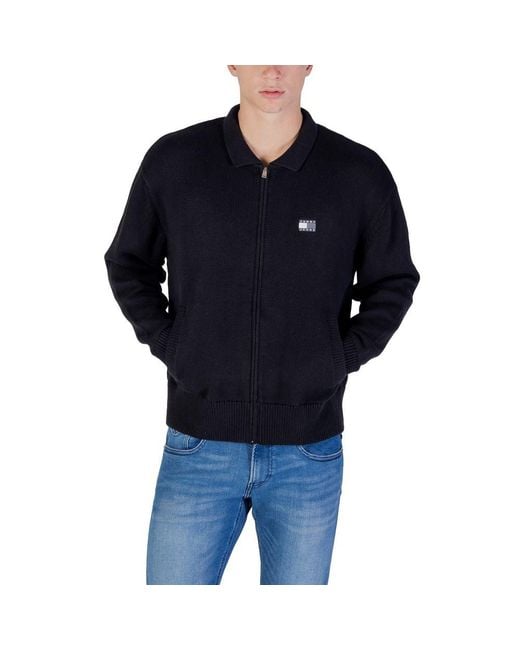 Tommy Hilfiger Blue Black Recycled Cotton Cardigan for men